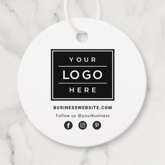 Benutzerdefiniertes Firmenlogo mit Social Media-Ic Geschenkanhänger (Vorderseite)