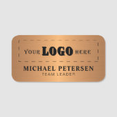 Benutzerdefiniertes Firmenlogo Mitarbeiter Faux Ku Namensschild (Vorderseite)