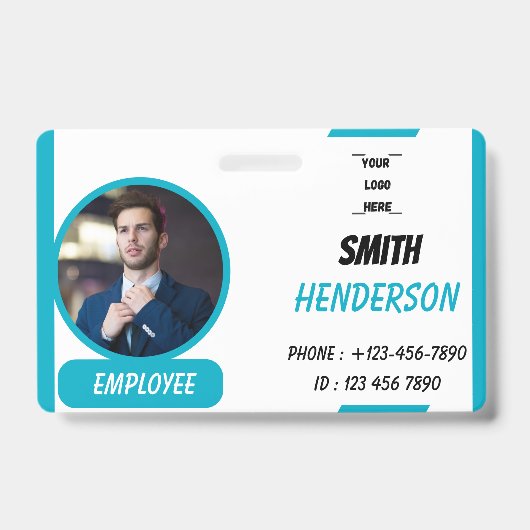 Benutzerdefiniertes Firmenlogo Mitarbeiter Foto Bl Ausweis (Front)