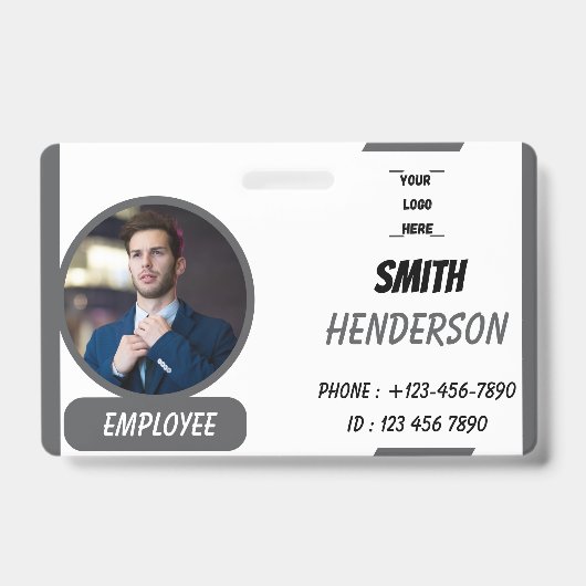 Benutzerdefiniertes Firmenlogo Mitarbeiter Foto Bl Ausweis (Front)