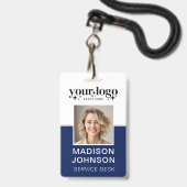 Benutzerdefiniertes Firmenlogo Mitarbeiter Foto Bl Ausweis (Vorderseite mit Schlüsselband)