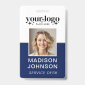 Benutzerdefiniertes Firmenlogo Mitarbeiter Foto Bl Ausweis (Vorderseite)