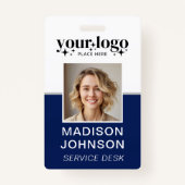 Benutzerdefiniertes Firmenlogo Mitarbeiter Foto Bl Ausweis (Vorderseite)