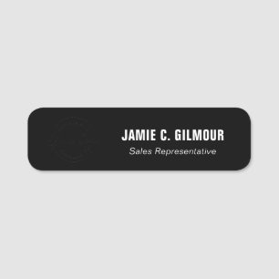 Benutzerdefiniertes Firmenlogo Mitarbeiter Schwarz Namensschild