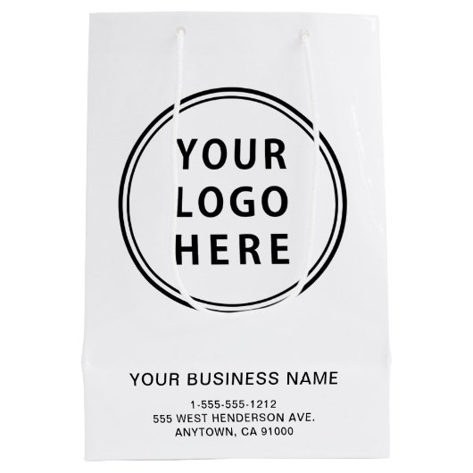 Benutzerdefiniertes Firmenlogo Mittlere Geschenktüte (Rückseite)