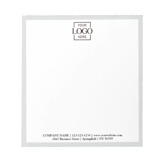 Benutzerdefiniertes Firmenlogo Modern Professionel Notizblock (Vorderseite)