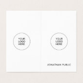 Benutzerdefiniertes Firmenlogo Moderne elegante, g Visitenkarten (Außenseite Aufgefaltet)