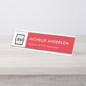 Benutzerdefiniertes Firmenlogo Moderne Mitarbeiter Schreibtischnamensplakette (Vorderseite )