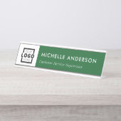 Benutzerdefiniertes Firmenlogo Modernes Mitarbeite Schreibtischnamensplakette (Vorderseite )