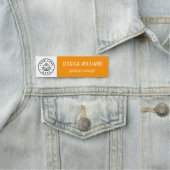 Benutzerdefiniertes Firmenlogo Orange Mitarbeiter Namensschild (Beispiel)