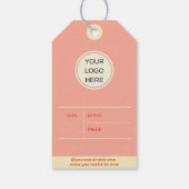 Benutzerdefiniertes Firmenlogo Preis Kleidung rosa Geschenkanhänger (Rückseite)
