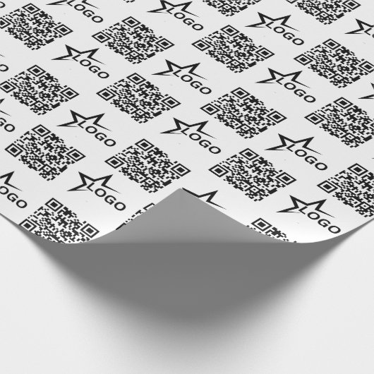 Benutzerdefiniertes Firmenlogo & QR-Code Geschenkpapier (Ecke)