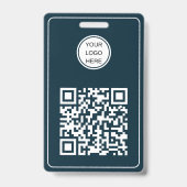 Benutzerdefiniertes Firmenlogo Qr Code Navy Blue E Ausweis (Vorderseite)