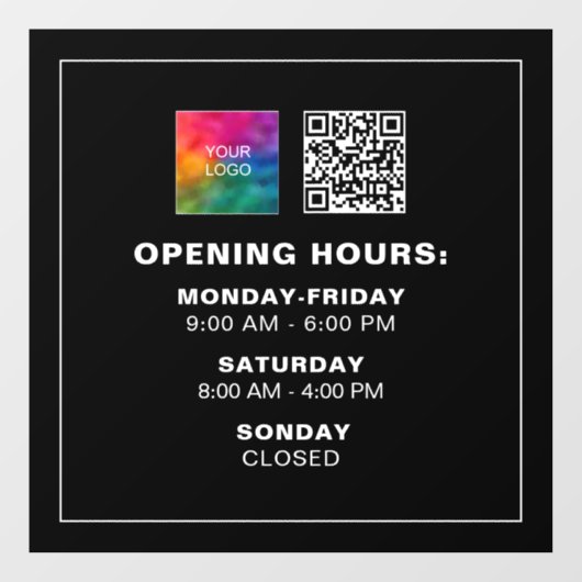 Benutzerdefiniertes Firmenlogo QR-Code Schwarze Öf Fensteraufkleber (Blatt)