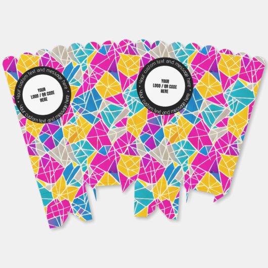 Benutzerdefiniertes Firmenlogo QR-Code Text farbig Geschenkschachtel (Ungeklappt)