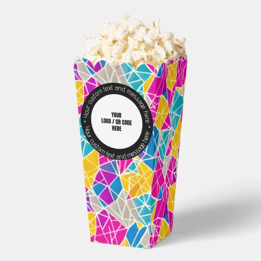 Benutzerdefiniertes Firmenlogo QR-Code Text farbig Geschenkschachtel (Geplatzt)