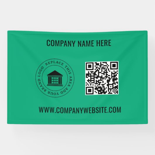 Benutzerdefiniertes Firmenlogo | QR-Code und Websi Banner (Horizontal)