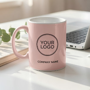 Benutzerdefiniertes Firmenlogo Rosa Personalisiert Kaffeetasse