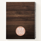 Benutzerdefiniertes Firmenlogo Rustikaler Holzlook Notizblock (Rückseite)