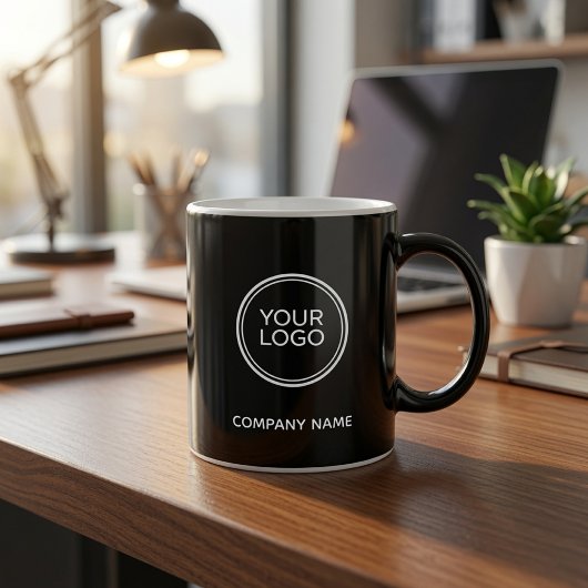 Benutzerdefiniertes Firmenlogo Schwarz Minimalisti Kaffeetasse