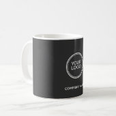 Benutzerdefiniertes Firmenlogo Schwarz Minimalisti Kaffeetasse (Vorderseite Links)