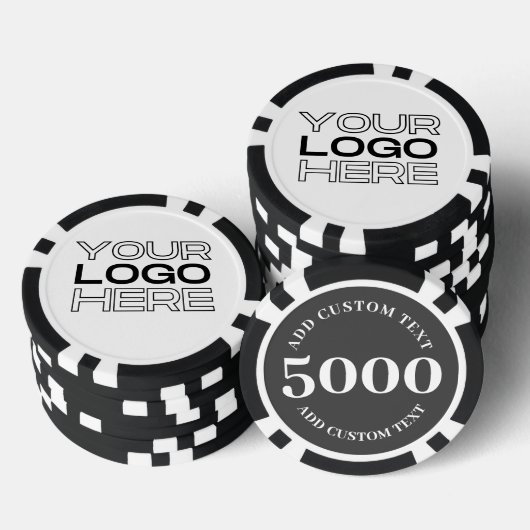 Benutzerdefiniertes Firmenlogo Schwarzes 5000-Wert Pokerchips (Stapel)
