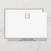 Benutzerdefiniertes Firmenlogo Silver Graue Firmen Mitteilungskarte (Vorne/Hinten)