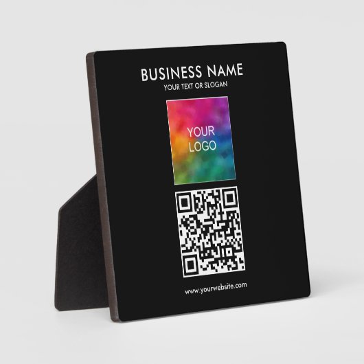Benutzerdefiniertes Firmenlogo Slogan QR-Code-Plat Fotoplatte (Vorderseite)