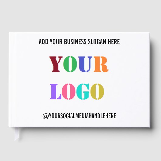 Benutzerdefiniertes Firmenlogo Social Media Text G Gästebuch (Vorderseite)