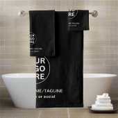 Benutzerdefiniertes Firmenlogo & Text l Schwarzwei Badhandtuch Set