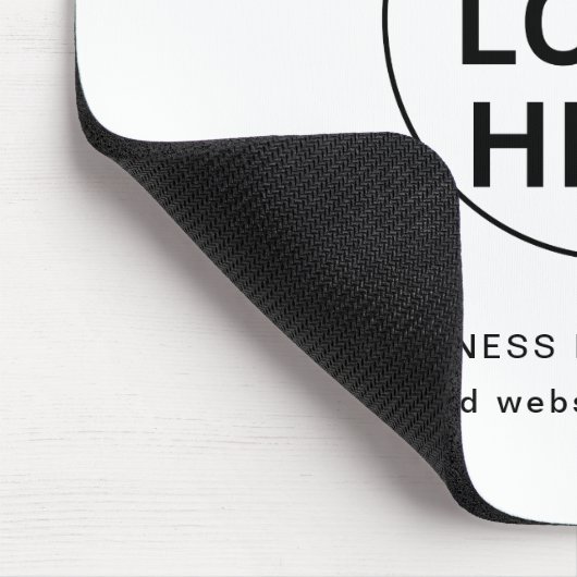 Benutzerdefiniertes Firmenlogo & Text l Schwarzwei Mousepad (Ecke)