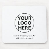 Benutzerdefiniertes Firmenlogo & Text l Schwarzwei Mousepad (Vorne)