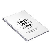 Benutzerdefiniertes Firmenlogo & Text l Schwarzwei Notizblock (Rechte Seite)