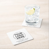 Benutzerdefiniertes Firmenlogo & Text l Schwarzwei Rechteckiger Pappuntersetzer (Vor Ort)