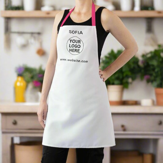 Benutzerdefiniertes Firmenlogo & Text l Schwarzwei Schürze