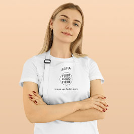 Benutzerdefiniertes Firmenlogo & Text l Schwarzwei Schürze