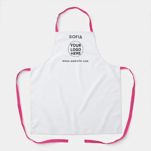 Benutzerdefiniertes Firmenlogo & Text l Schwarzwei Schürze (Vorderseite)