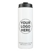 Benutzerdefiniertes Firmenlogo & Text l Schwarzwei Thermosbecher (Vorderseite)