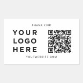 Benutzerdefiniertes Firmenlogo, Text, Website, QR- Rechteckiger Aufkleber (Vorderseite)