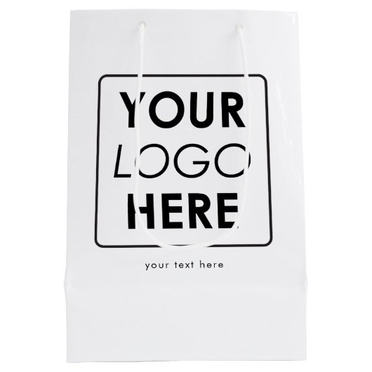 Benutzerdefiniertes Firmenlogo und Beruflicher Tex Mittlere Geschenktüte (Rückseite)