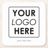Benutzerdefiniertes Firmenlogo und Beruflicher Tex Rechteckiger Pappuntersetzer (Vorderseite)