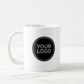 Benutzerdefiniertes Firmenlogo und Mitarbeitername Kaffeetasse (Links)