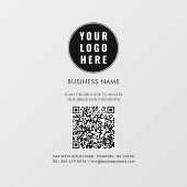 Benutzerdefiniertes Firmenlogo und QR-Code Fensteraufkleber (Blatt)