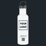 Benutzerdefiniertes Firmenlogo und QR-Code in Weiß Edelstahlflasche<br><div class="desc">Werben Sie mit Ihrem Firmenlogo, Firmennamen, Website und einem individuell anpassbaren QR-Code auf einer weißen Edelstahlflasche. Ersetzen Sie das Beispiellogo, den Text und die Website-URL durch Ihre eigene in der Sidebar. Ihr Markensymbol kann jede Form und Farbe haben. Dies ist ökologisch, sodass Ihre Mitarbeiter, Kunden und Kunden behalten und schätzen!...</div>