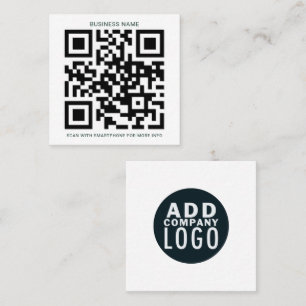 Benutzerdefiniertes Firmenlogo und QR-Code Quadratische Visitenkarte
