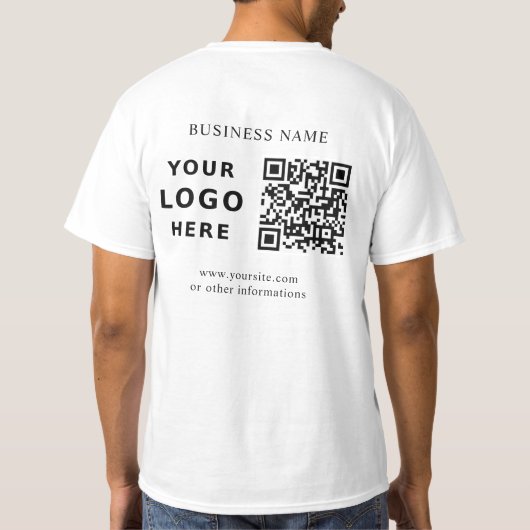 Benutzerdefiniertes Firmenlogo und QR-Code T-Shirt (Rückseite)