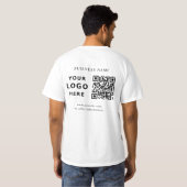 Benutzerdefiniertes Firmenlogo und QR-Code T-Shirt (Schwarz voll)