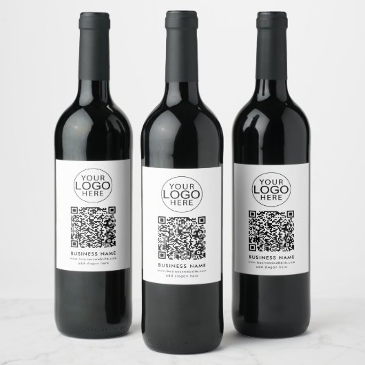 Benutzerdefiniertes Firmenlogo und QR-Code Weinetikett (Flaschen)