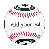 Benutzerdefiniertes Firmenlogo und Text-Baseball Baseball (Rückseite)