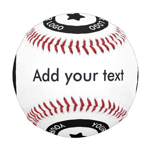Benutzerdefiniertes Firmenlogo und Text-Baseball Baseball (Vorderseite)